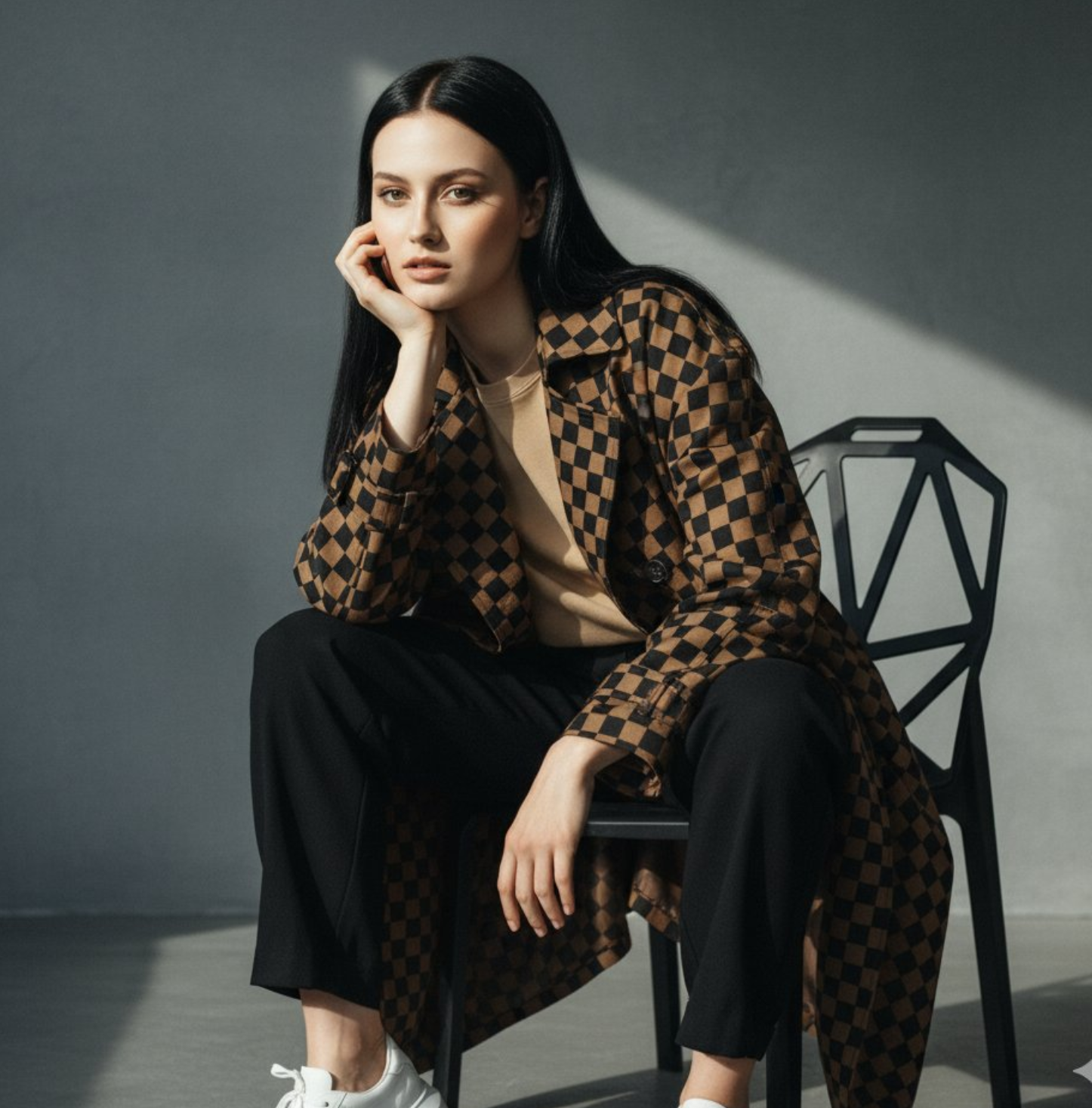 时尚编辑肖像 (High-Fashion Editorial Portrait)