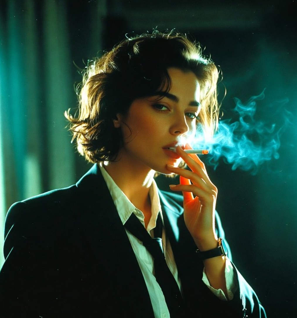 电影感、忧郁风格的肖像。