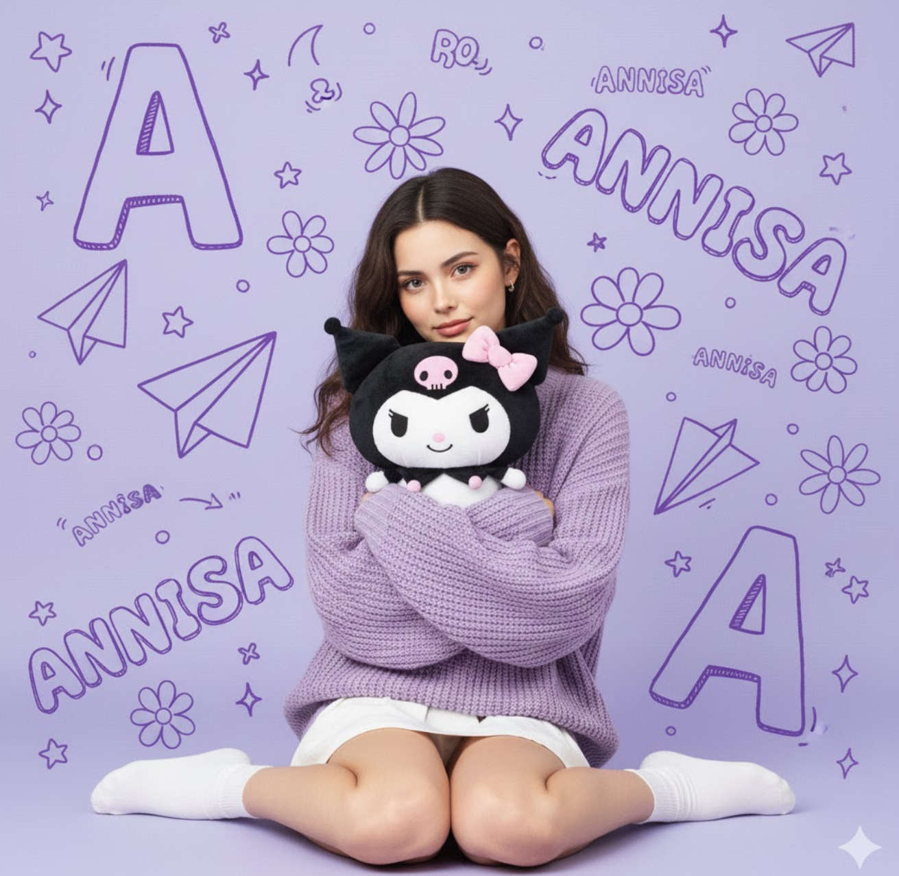 酷洛米女孩的可爱工作室肖像