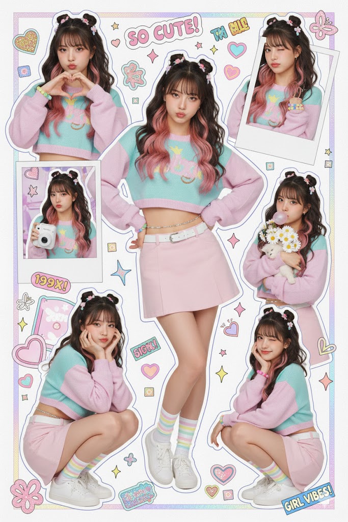 色彩鲜艳的 Y2K 剪贴簿海报